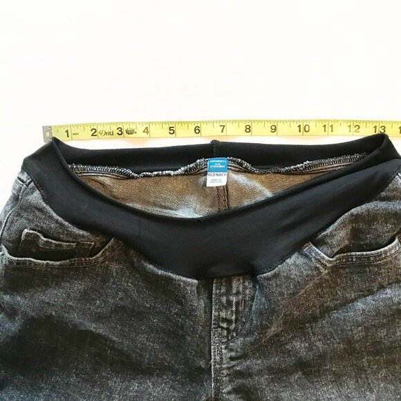 OLD NAVY OG Straight Leg Low Panel Maternity Jeans Washed Black Denim Womens 8 - Picture 9 of 11